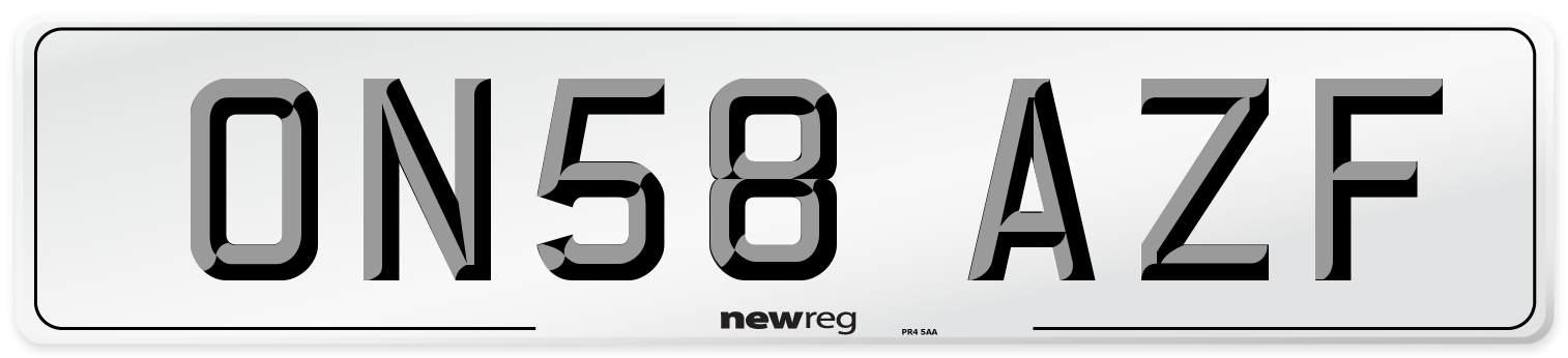ON58 AZF Number Plate from New Reg